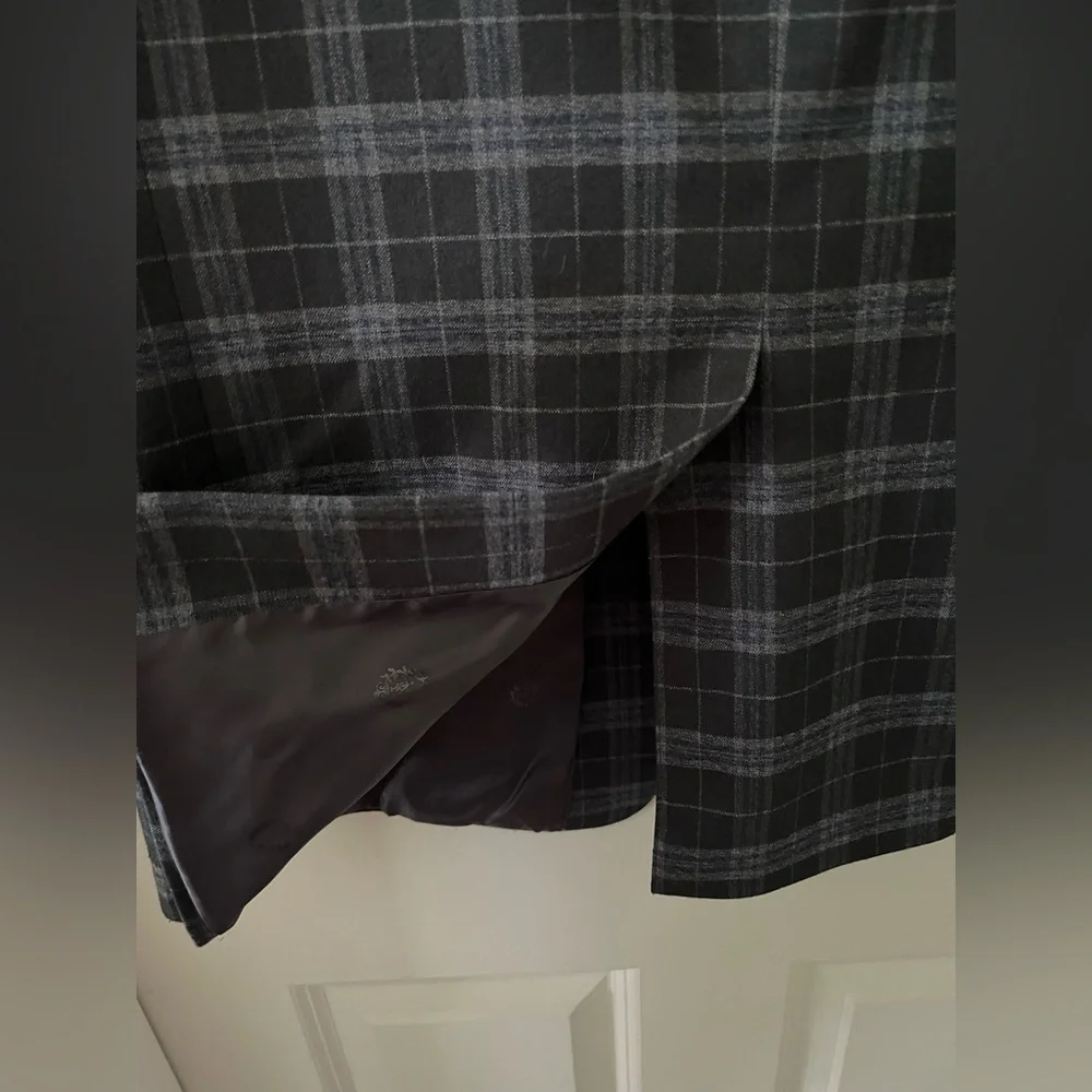Men’s Black Label Ralph Lauren Blazer Suit Jacket Gray & Black plaid 42L